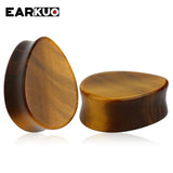 EARKUO Water Drop Stone Ear Piercing Gauges Plugs Body Jewelry 2PCS