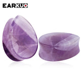 EARKUO Water Drop Stone Ear Piercing Gauges Plugs Body Jewelry 2PCS