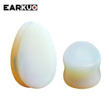 EARKUO Water Drop Stone Ear Piercing Gauges Plugs Body Jewelry 2PCS