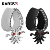 EARKUO Octopus Copper Ear Piercing Tunnels Body Jewelry 2PCS
