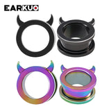 EARKUO Stainless Steel Ear Plugs Tunnels Stretchers Body Piercing Jewelry Earrin
