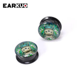 Unique Cat Head Mushroom Tree Sea Waves Acrylic Ear Plugs Expanders