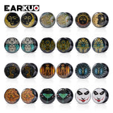 EARKUO Acrylic Sun Moon Lock Cat Fish Ear Plugs Body Piercing Jewelry 2PCS