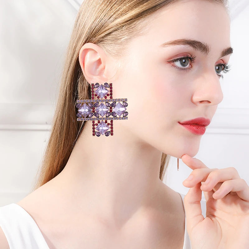 Vintage Metal Cross Pearl Crystal Glamour Jewelry