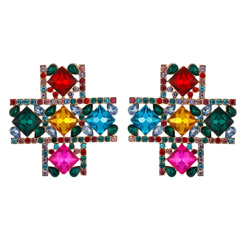 Vintage Metal Cross Pearl Crystal Glamour Jewelry