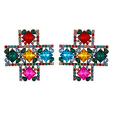 Vintage Metal Cross Pearl Crystal Glamour Jewelry