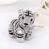 Colorful Tiger Key Chain Gem Studded Pendant Holder