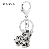 Colorful Tiger Key Chain Gem Studded Pendant Holder