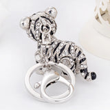 Colorful Tiger Key Chain Gem Studded Pendant Holder