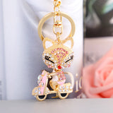 Fox Keychain Llavero Car Key Ring Crystal Animal Key Chain Women Bag Accessories