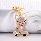 Fox Keychain Llavero Car Key Ring Crystal Animal Key Chain Women Bag Accessories