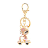 Fox Keychain Llavero Car Key Ring Crystal Animal Key Chain Women Bag Accessories