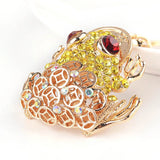 Red Rhinestone Eyes Toad Coin Key Chains Crystal Pendant Car Keychain