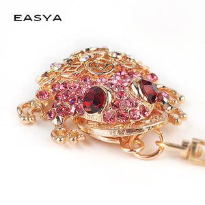 Red Rhinestone Eyes Toad Coin Key Chains Crystal Pendant Car Keychain