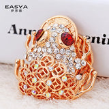 Red Rhinestone Eyes Toad Coin Key Chains Crystal Pendant Car Keychain