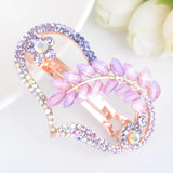 Crystal Heart Hairgrips Barrettes Rhinestone Leaf Hairpins Headwear
