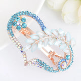 Crystal Heart Hairgrips Barrettes Rhinestone Leaf Hairpins Headwear