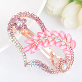 Crystal Heart Hairgrips Barrettes Rhinestone Leaf Hairpins Headwear