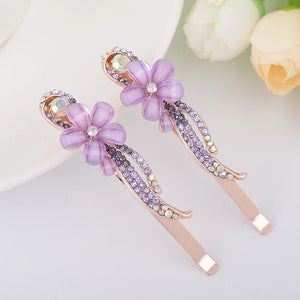Crystal Rhinestone Flower Hair Clips Women Hair Accessories