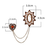 Pearl Wreath Crystal Brooch Chain Charm Vintage Jewelry