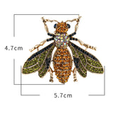 Insect Shaped Alloy Brooch with Rhinestone Inlay