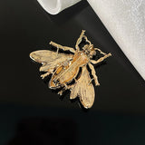 Insect Shaped Alloy Brooch with Rhinestone Inlay