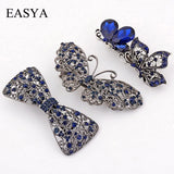 Vintage Rhinestone Hairwear Butterfly Flower Hair Barrettes Women Hair Clips Ret