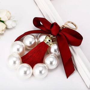 Vintage Pearl Tassel Keychain for Women