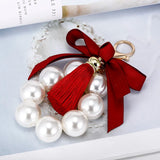 Vintage Pearl Tassel Keychain for Women