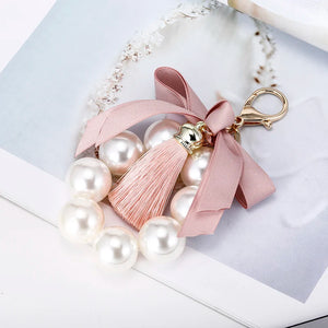 Vintage Pearl Tassel Keychain for Women