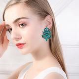 Christmas Tree Gemstone Earrings Party Decoration