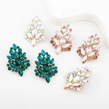 Christmas Tree Gemstone Earrings Party Decoration