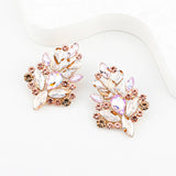 Christmas Tree Gemstone Earrings Party Decoration