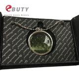 Bio Pendant 6000cc High Ions Green Glass Charms Stainless Steel Chain