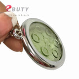 Bio Pendant 6000cc High Ions Green Glass Charms Stainless Steel Chain