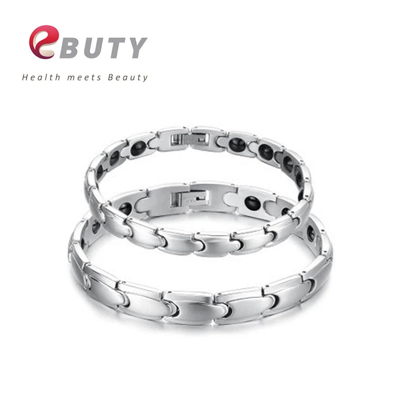 Healthy Magnetic Bracelets for Couples Stainless Steel Power Therapy Magnet