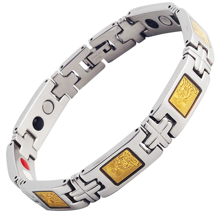 Magnetic Bracelet Men Women Stainless Steel Charms Chain