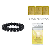 Men's Volcanic Tourmaline Bracelet with Energy Pendant