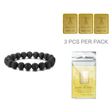 Men's Volcanic Tourmaline Bracelet with Energy Pendant