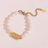 11:11 Angel Number Charm Freshwater Pearl Bracelet for Women Girls