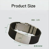 Customizable Silicone Bangle with Stainless Steel - Personalized Bracelet