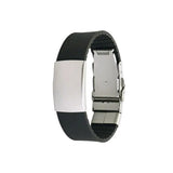 Customizable Silicone Bangle with Stainless Steel - Personalized Bracelet