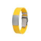 Customizable Silicone Bangle with Stainless Steel - Personalized Bracelet