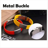 Customizable Silicone Bangle with Stainless Steel - Personalized Bracelet
