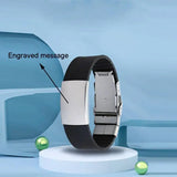 Customizable Silicone Bangle with Stainless Steel - Personalized Bracelet