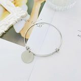 Personalized Bracelet Stainless Bangle ID Pendant Customed Name Engraved Jewelry