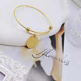 Personalized Bracelet Stainless Bangle ID Pendant Customed Name Engraved Jewelry