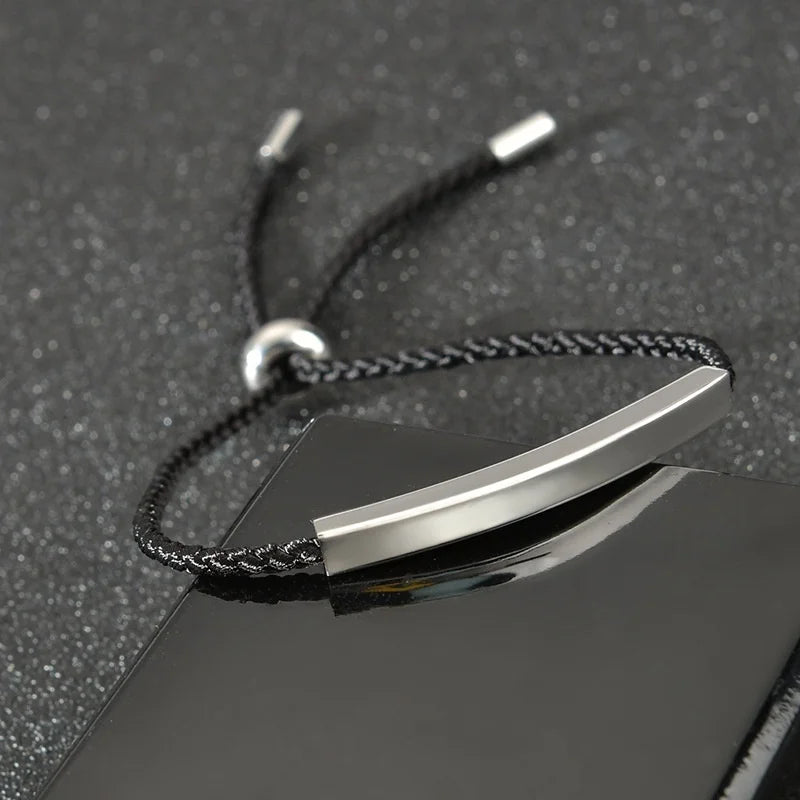 Lovely Rope Bracelet with Stainless Steel Tag