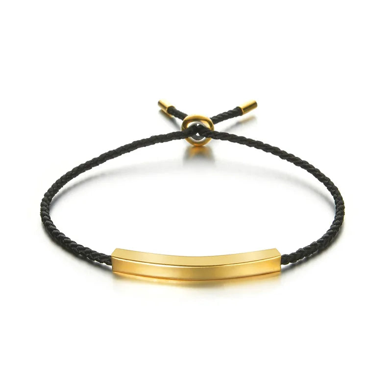 Lovely Rope Bracelet with Stainless Steel Tag