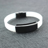 Glow in Dark ID Bracelet Engraved Name Stainless Steel Silicone